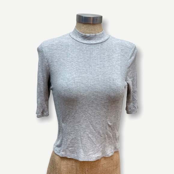 Urban Outfitters Tops - URBAN OUTFITTERS PST grey mock neck crop top